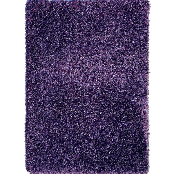 Crystal Purple Solid Shag Area Rug