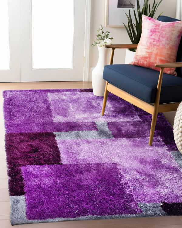 Optima Purple Shag Area Rug