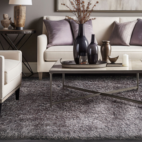 Romance Dark Gray Solid Shag Area Rug