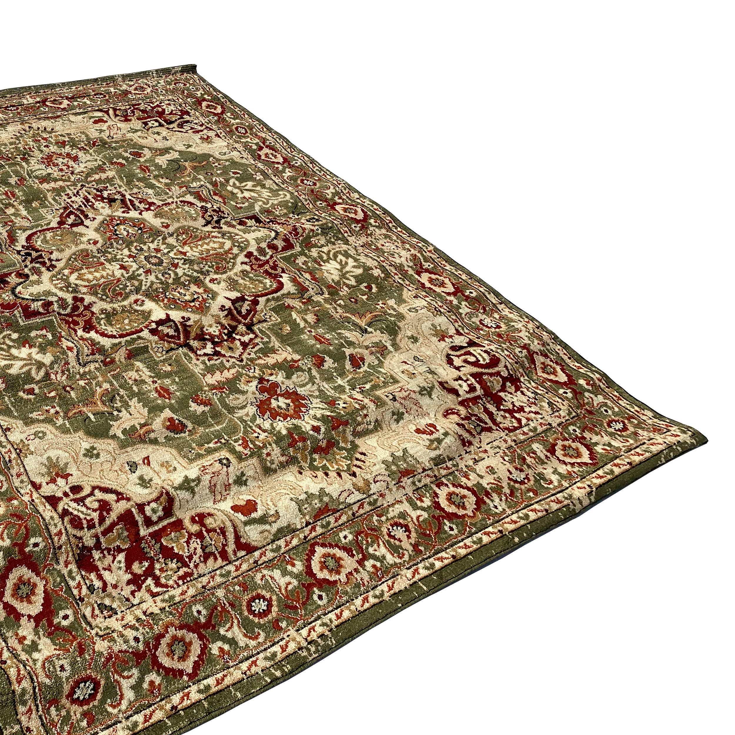 Trophy Traditional Green Red Medallion Area Rug