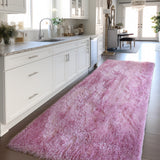 Romance Pink Solid Shag Area Rug