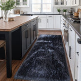 Romance Black Solid Shag Area Rug