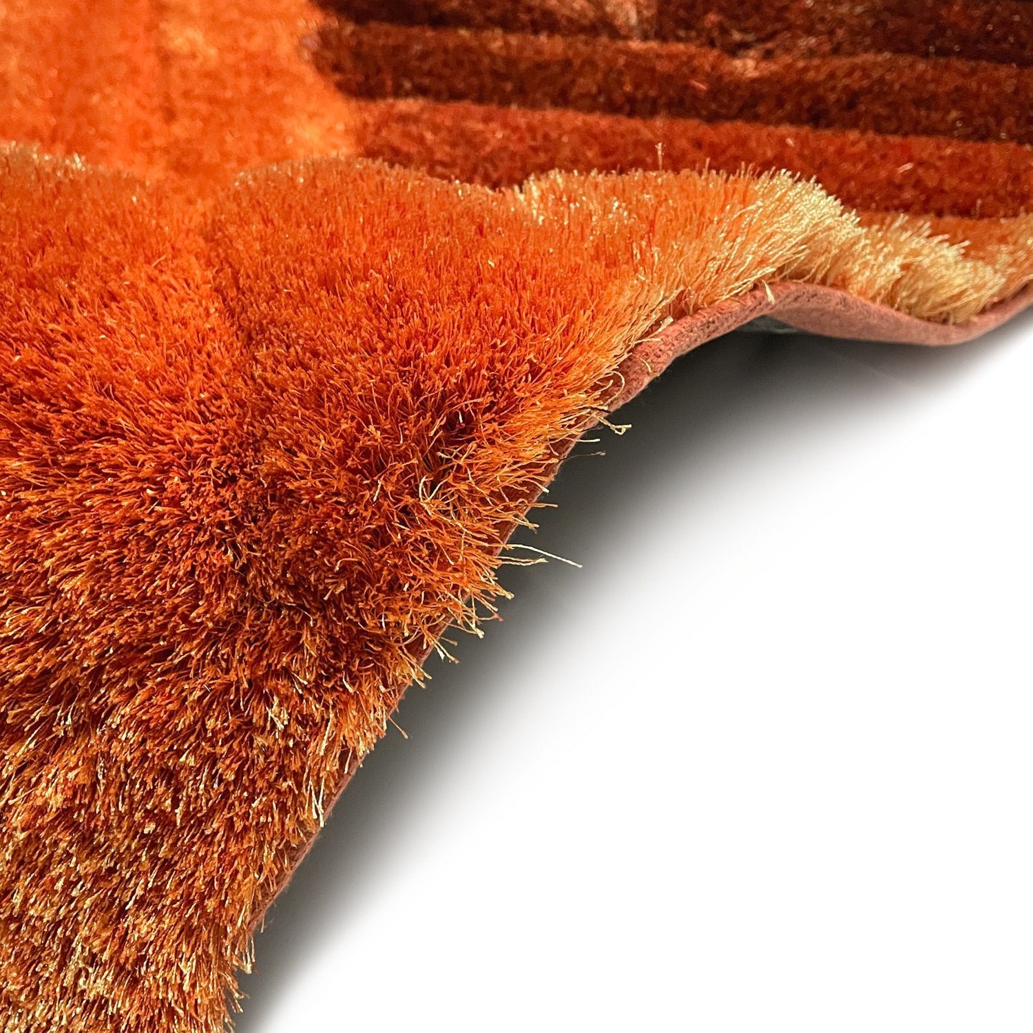 3D 396 Abstract Shaggy Modern Contemporary Area Rug Orange Laruglinens