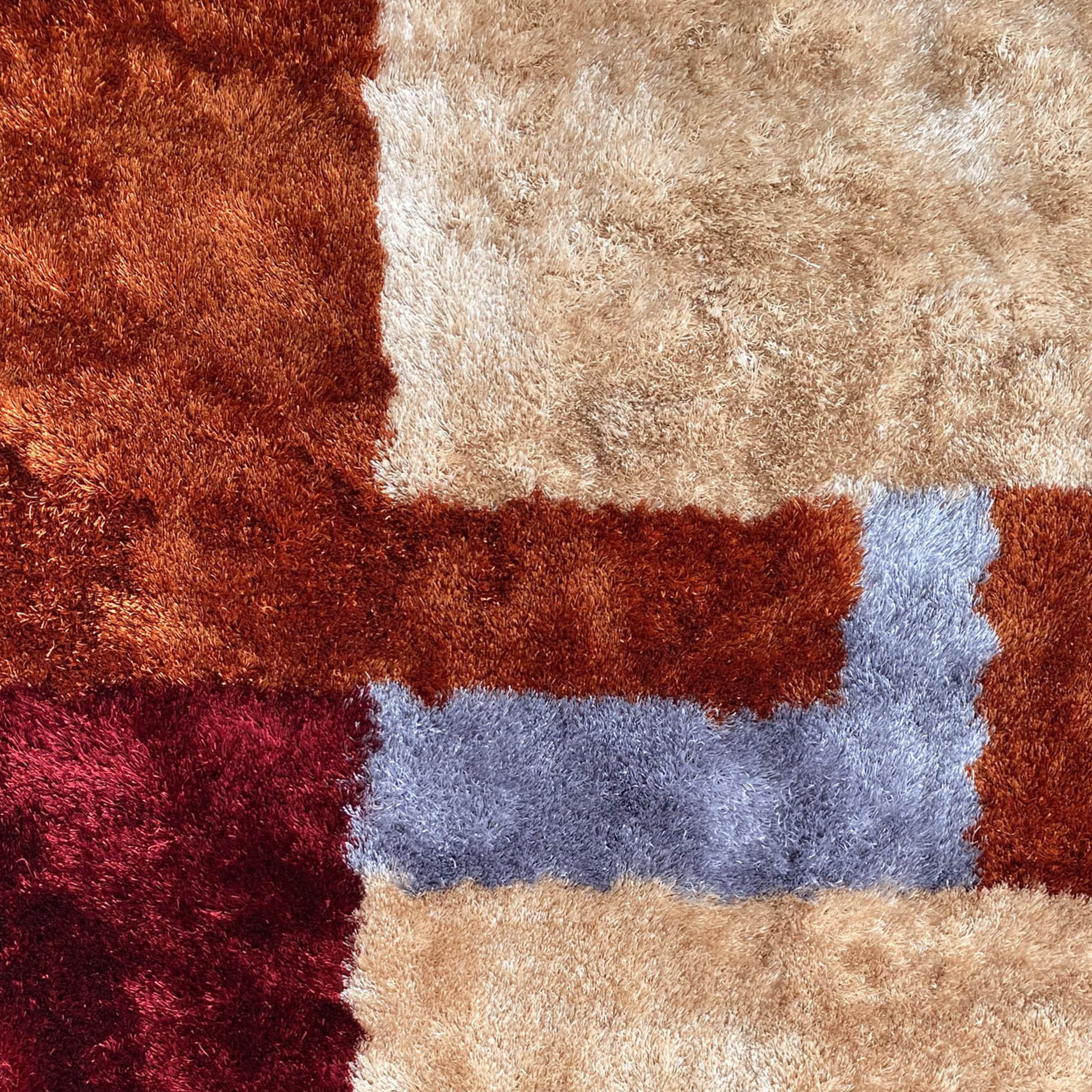 Optima Orange And Beige Shag Area Rug