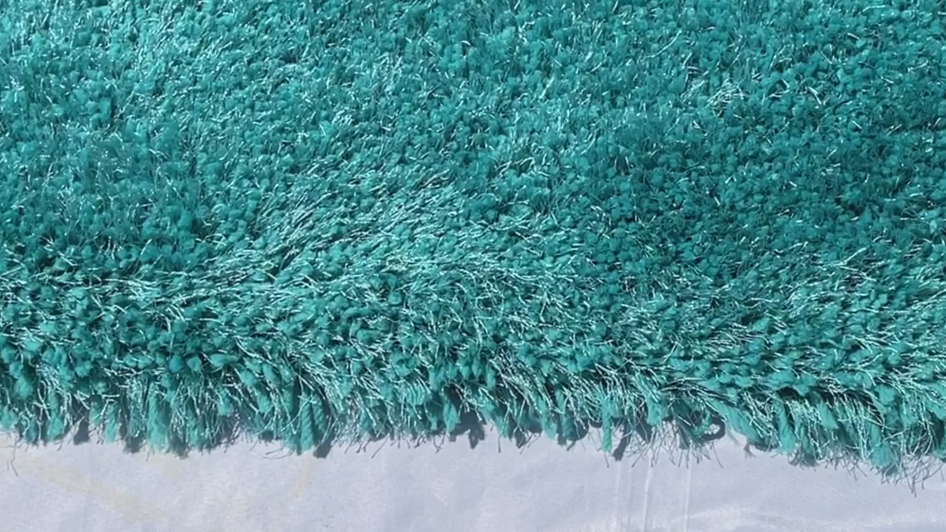 Romance Turquoise Solid Shag Area Rug