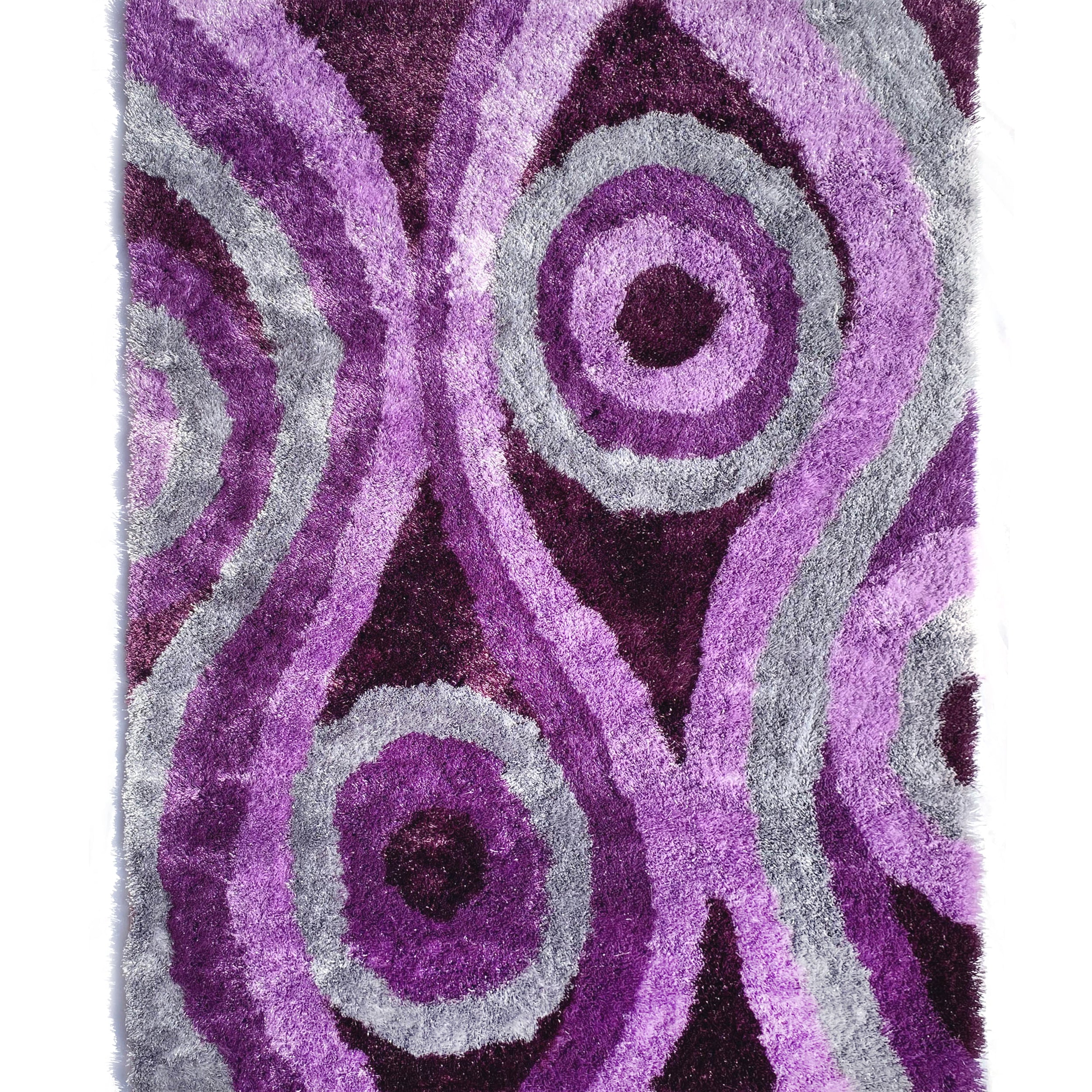 Optima Echo Purple Shag Area Rug