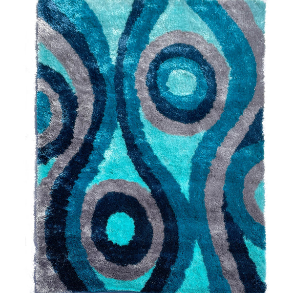 Optima Echo Aqua Blue Shag Area Rug