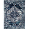 Persian Navy Blue Green Faded Medallion Area Rug