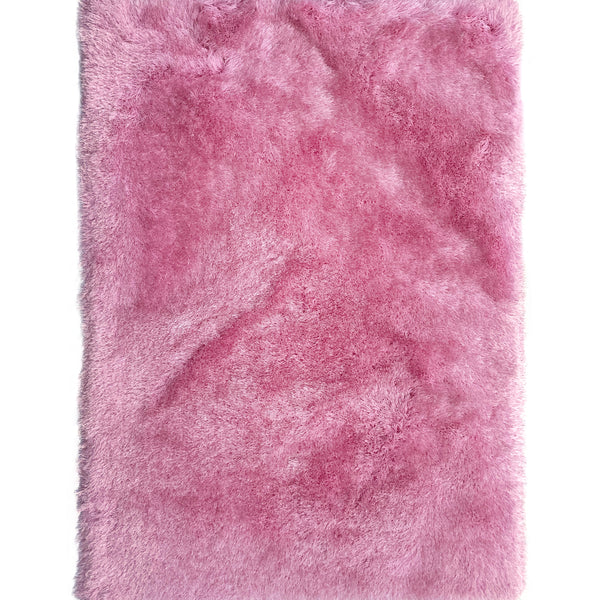 Glorious Pink Rose Solid Shag Area Rug