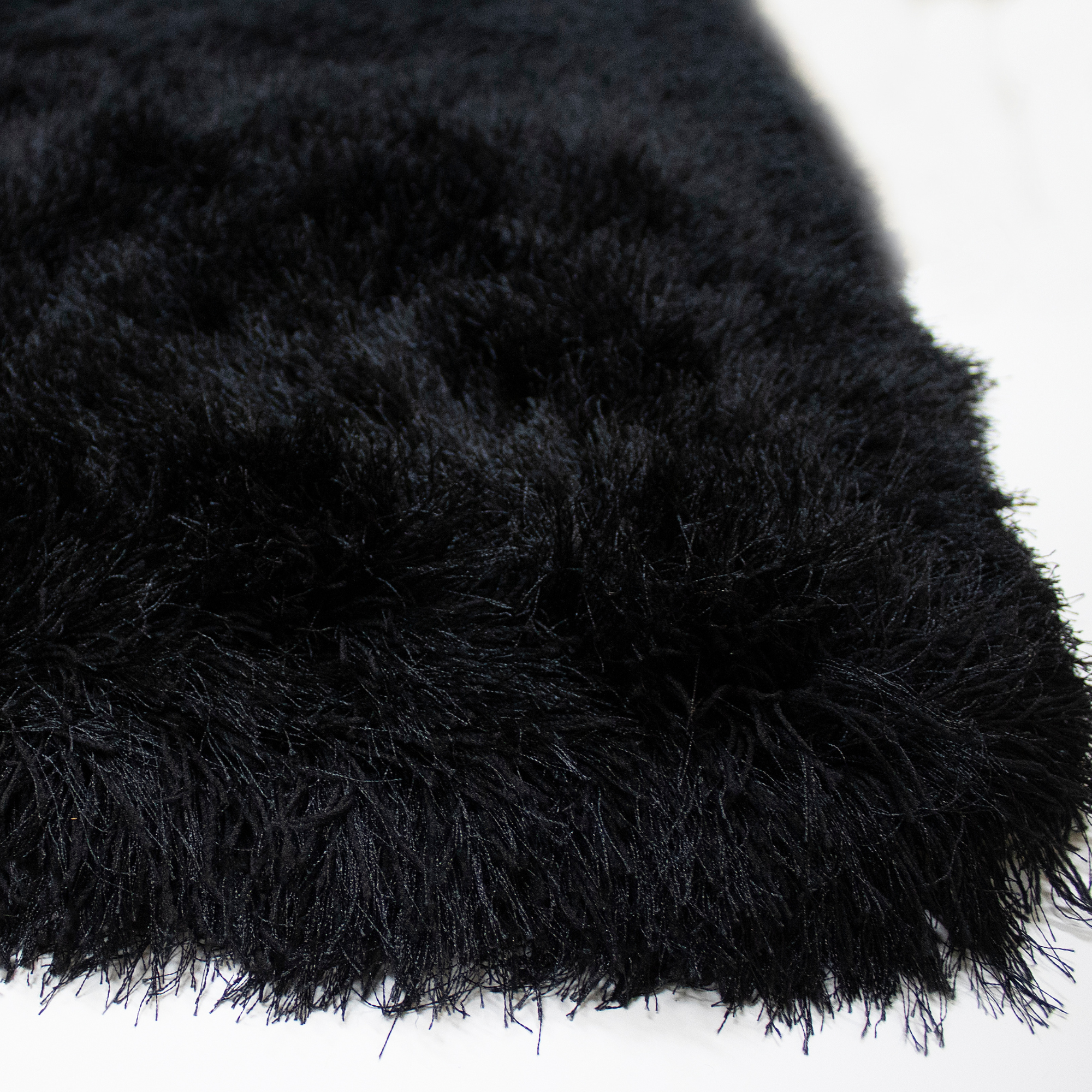 Glorious Collection Shag Rug Black