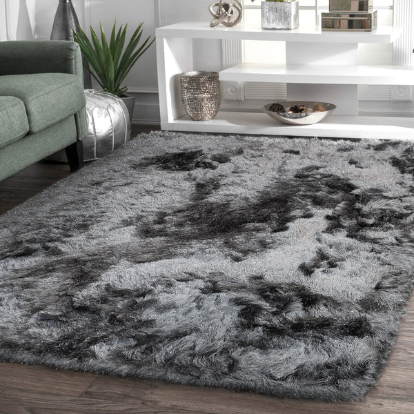 Harmony Dark Gray Sparkling Shag Area Rug