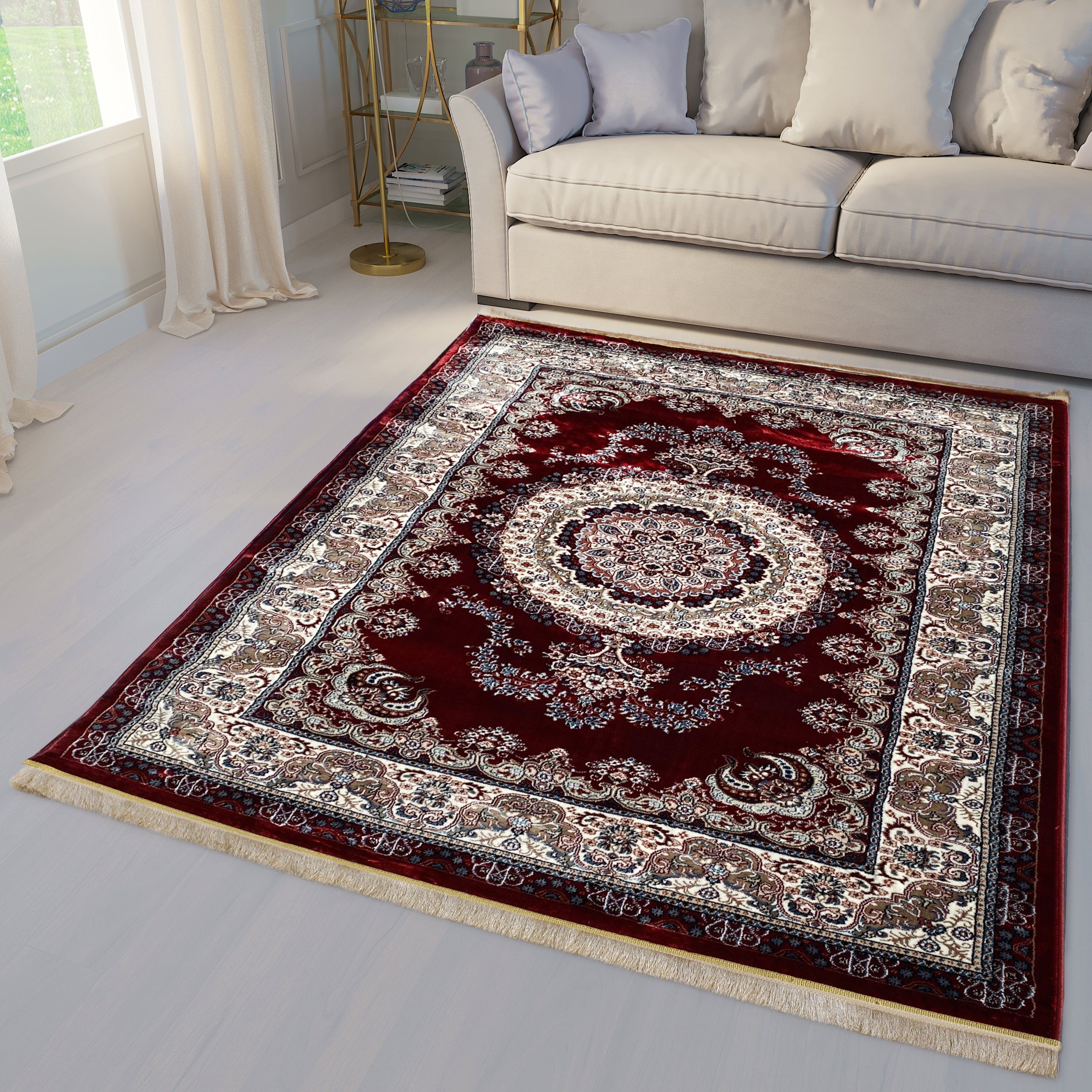 Traditional Burgundy Oriental Area Rug