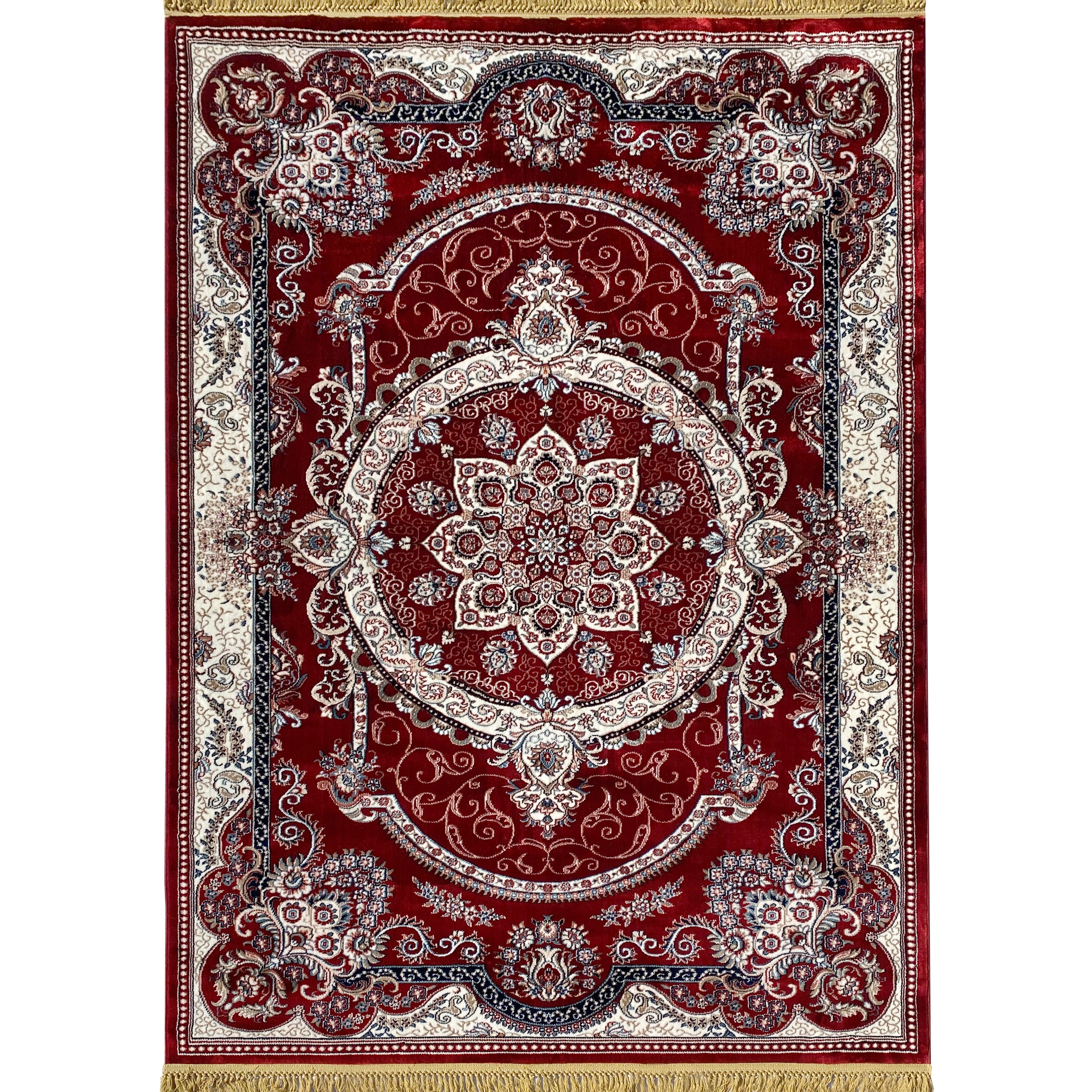 Traditional Burgundy Mosaic Area Rug