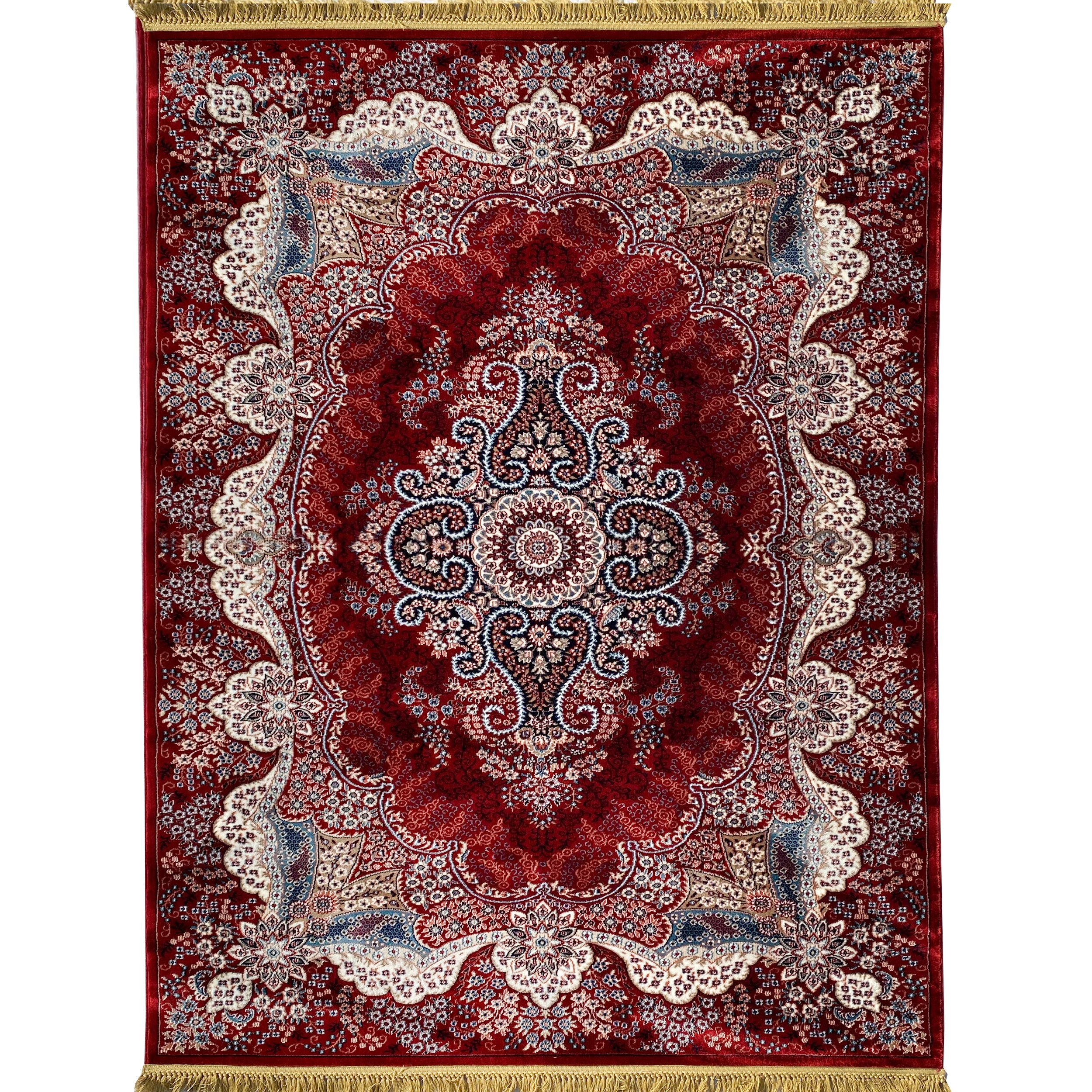 Traditional Burgundy Kashan Area Rug