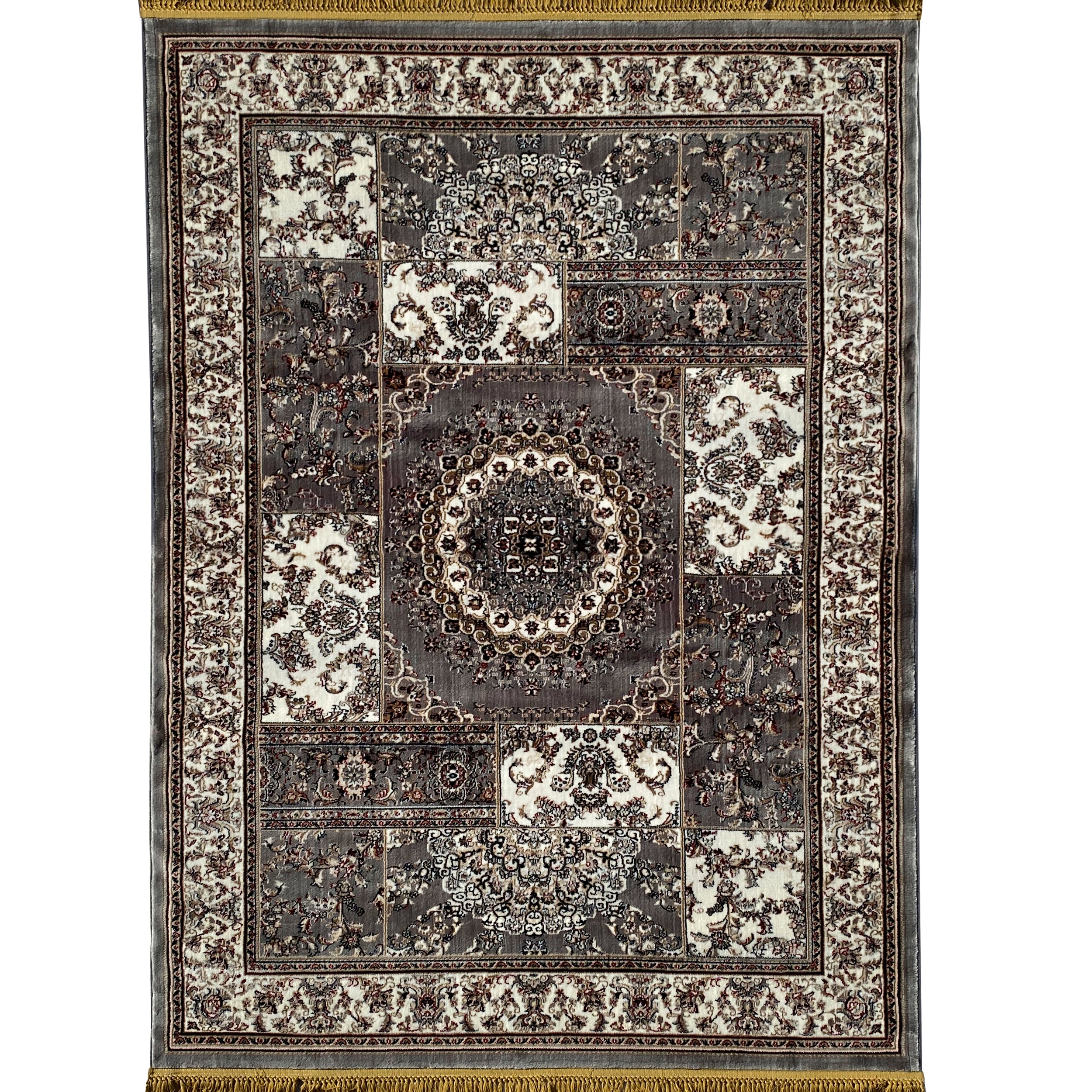 Traditional Gray Geometric Persian Area Rug