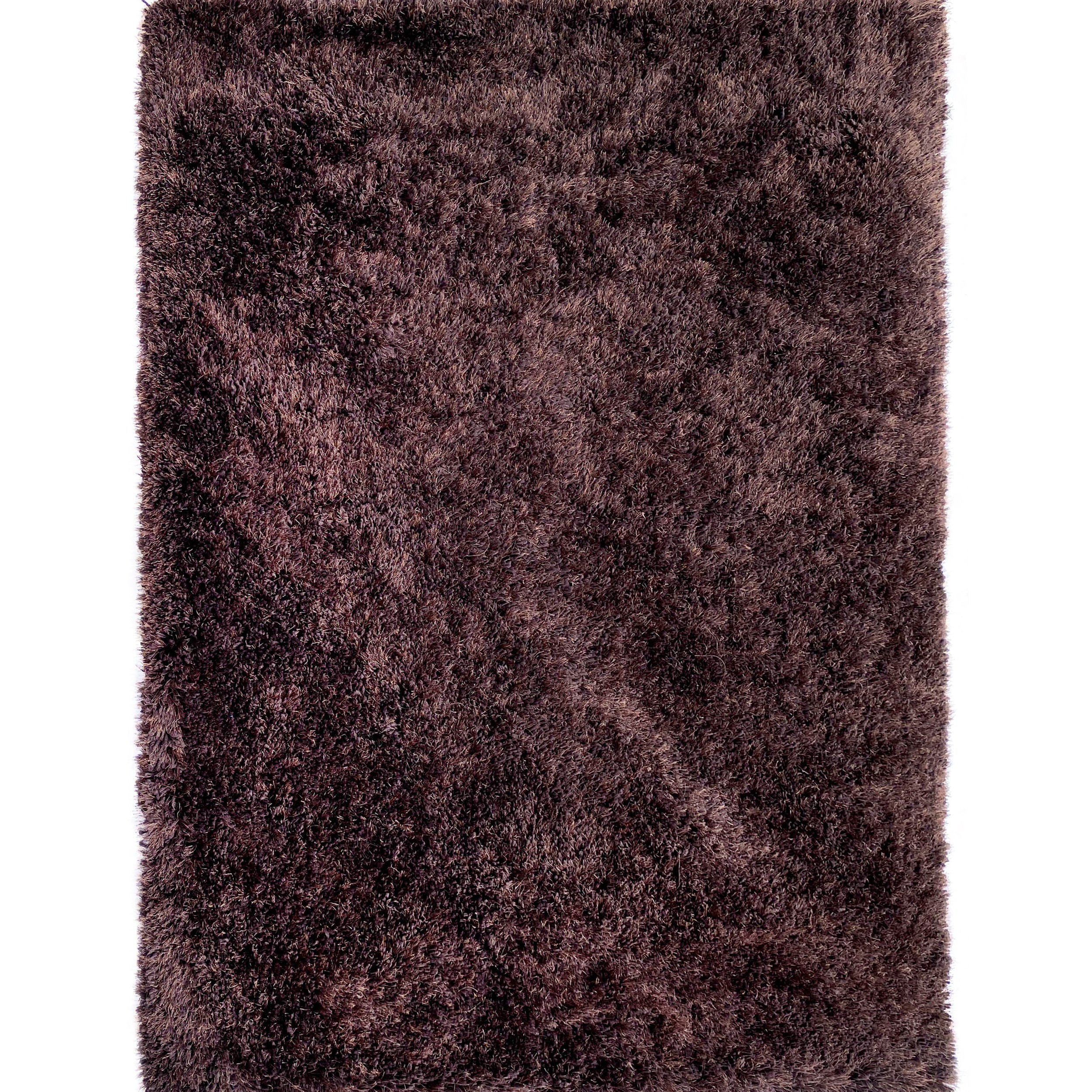 Romance Brown Solid Shag Area Rug