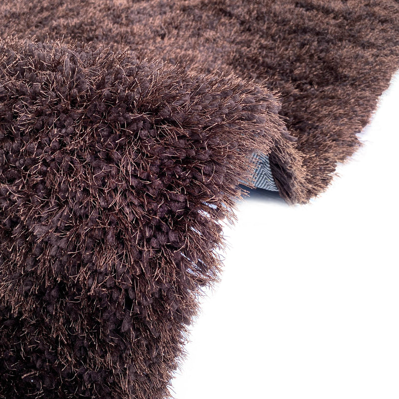 Romance Brown Solid Shag Area Rug