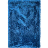 Romance Navy Blue Solid Shag Area Rug