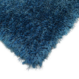 Romance Navy Blue Solid Shag Area Rug