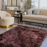 Romance Brown Solid Shag Area Rug