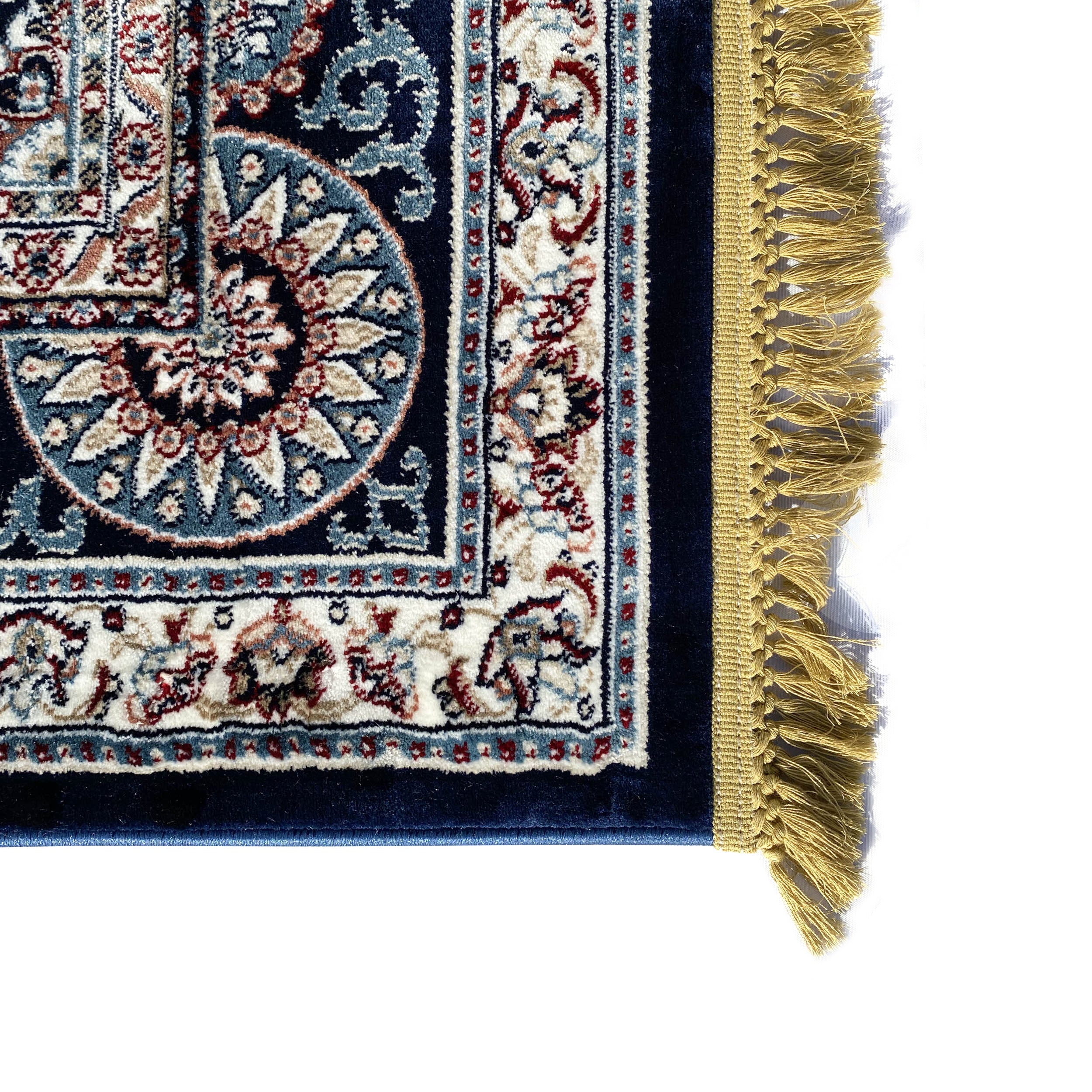 Traditional Navy Blue Medallion Area Rug, Brand: RugBerry, Collection: Kashan, Shape: Rectangular, Style: Tassel, Pattern: Vintage, Persian, Size: 5 x 7 ft, 8 x 10 ft, 9 x 12, Color: Navy Blue, Material: 100% Polyester Silk, Weave: Machine Made, Thickness: 0.5 inches, Room: Bedroom, Dining Room, Living Room, Hallway, Office, Kitchen, Bathroom, Entryway, Nursery, Kids Room