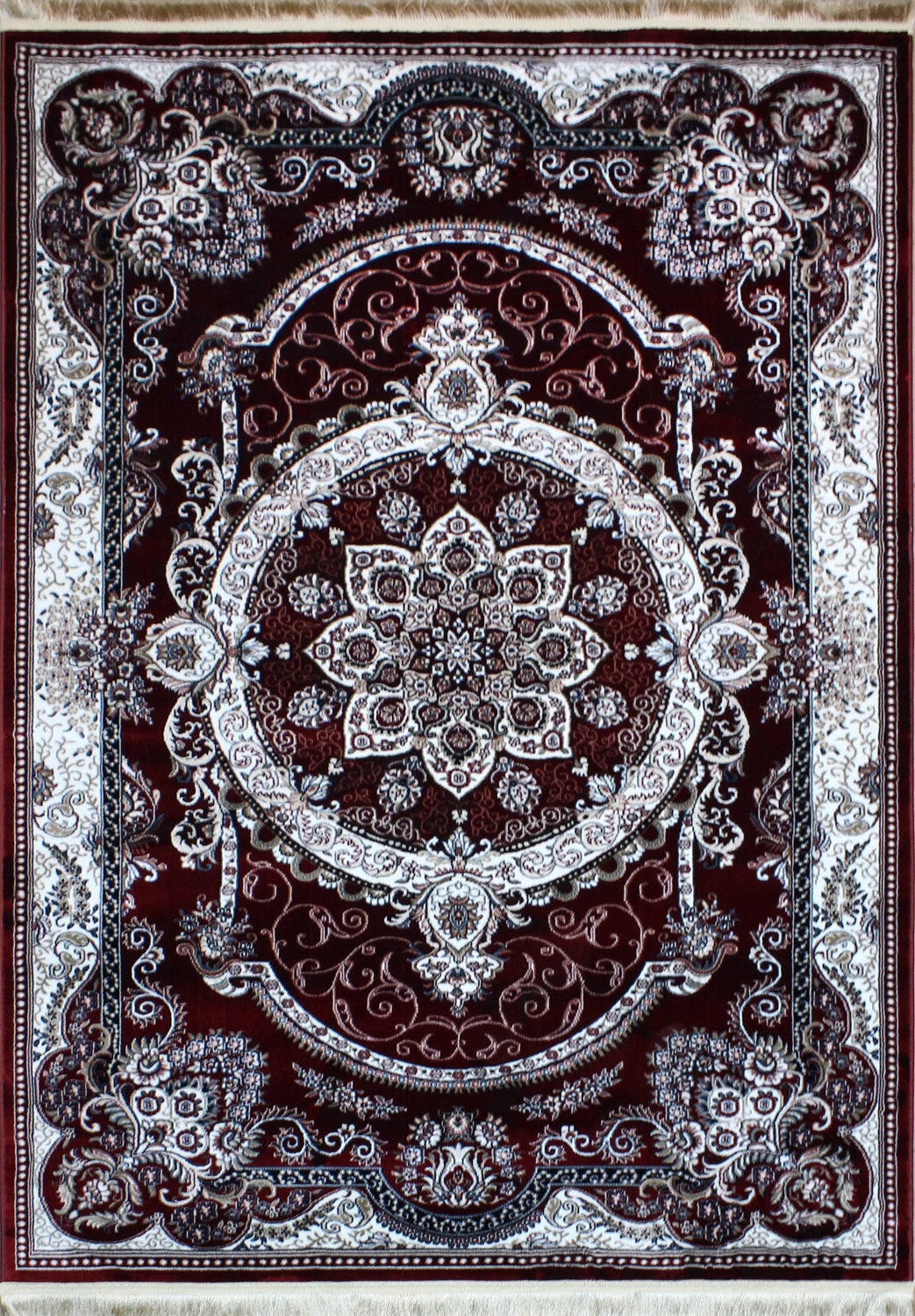 Traditional Red Mosaic Area Rug