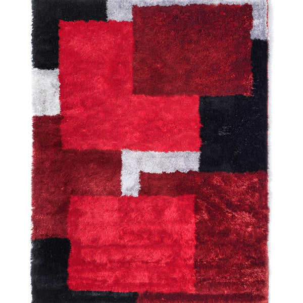 Optima Red And Black Shag Area Rug