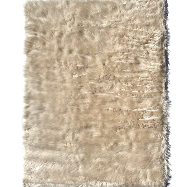 Sheepskin Beige Faux Fur Shag Area Rug