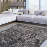 Sheepskin Dark Gray Faux Fur Shag Area Rug