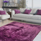 Romance Purple Solid Shag Area Rug