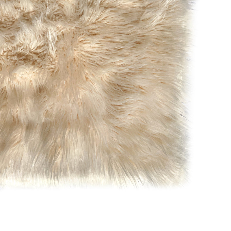 Sheepskin Beige Faux Fur Shag Area Rug