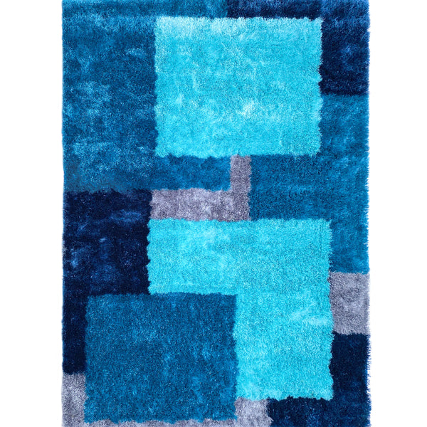 Optima Turquoise And Blue Shag Area Rug