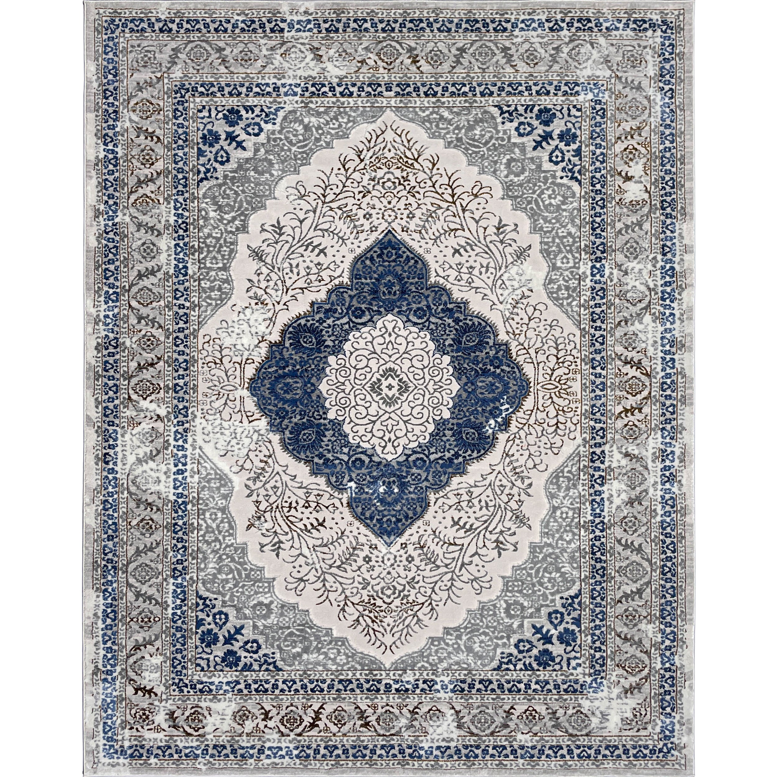 Verano Traditional Area Rug Gray Blue