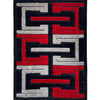 Platinum Black Red Geometric Area Rug (PLA-BLARED1670)