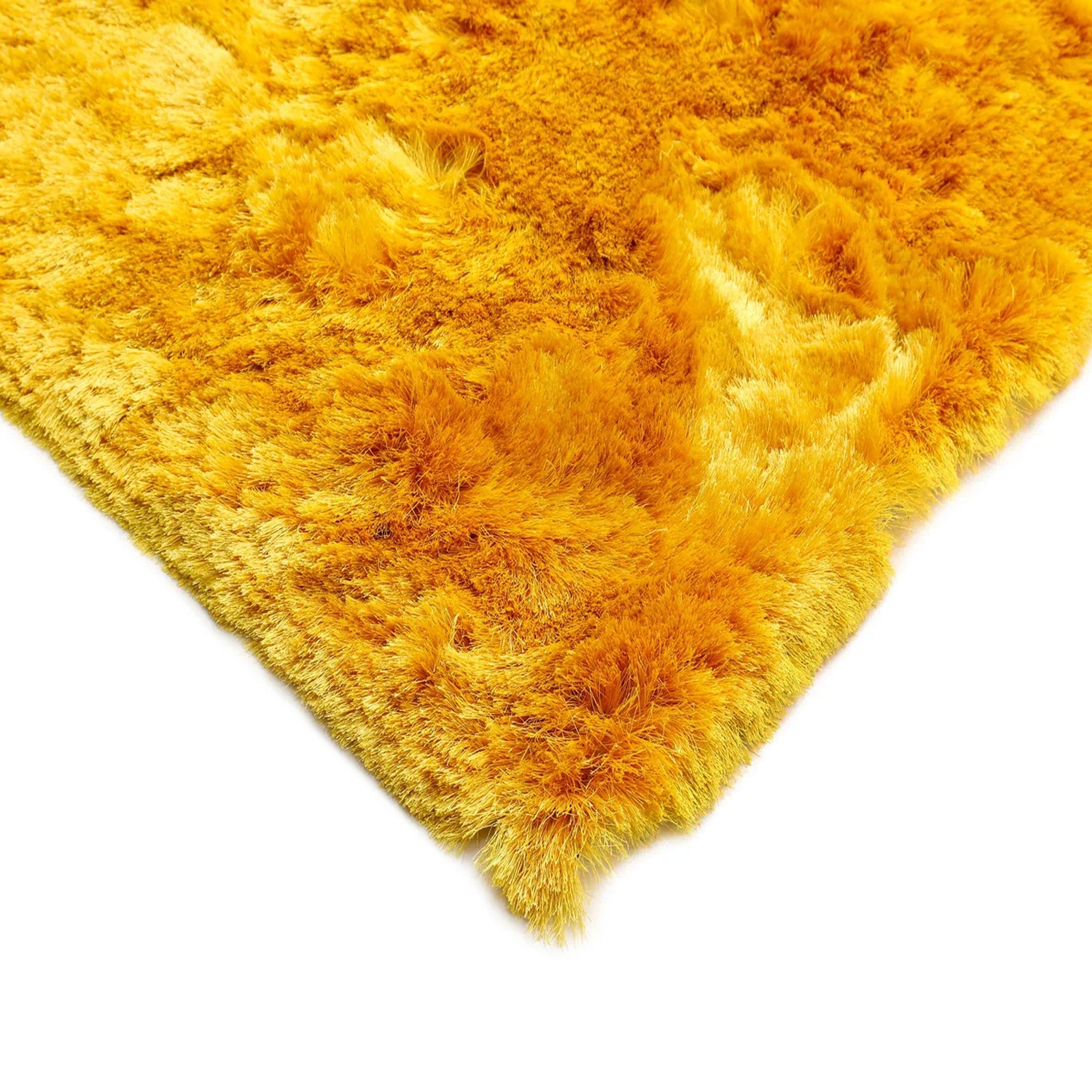 Brisa Yellow Gold Solid Shag Area Rug