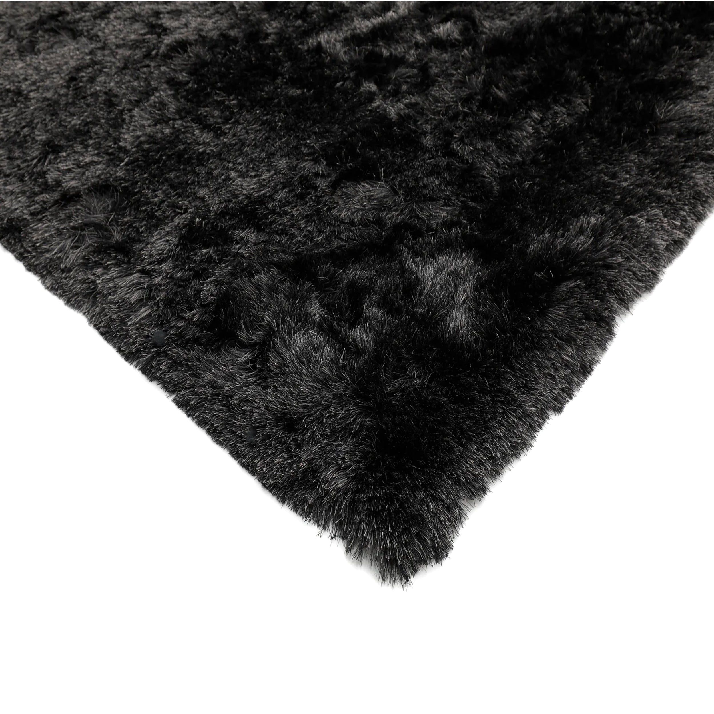 Brisa Black Solid Shag Area Rug