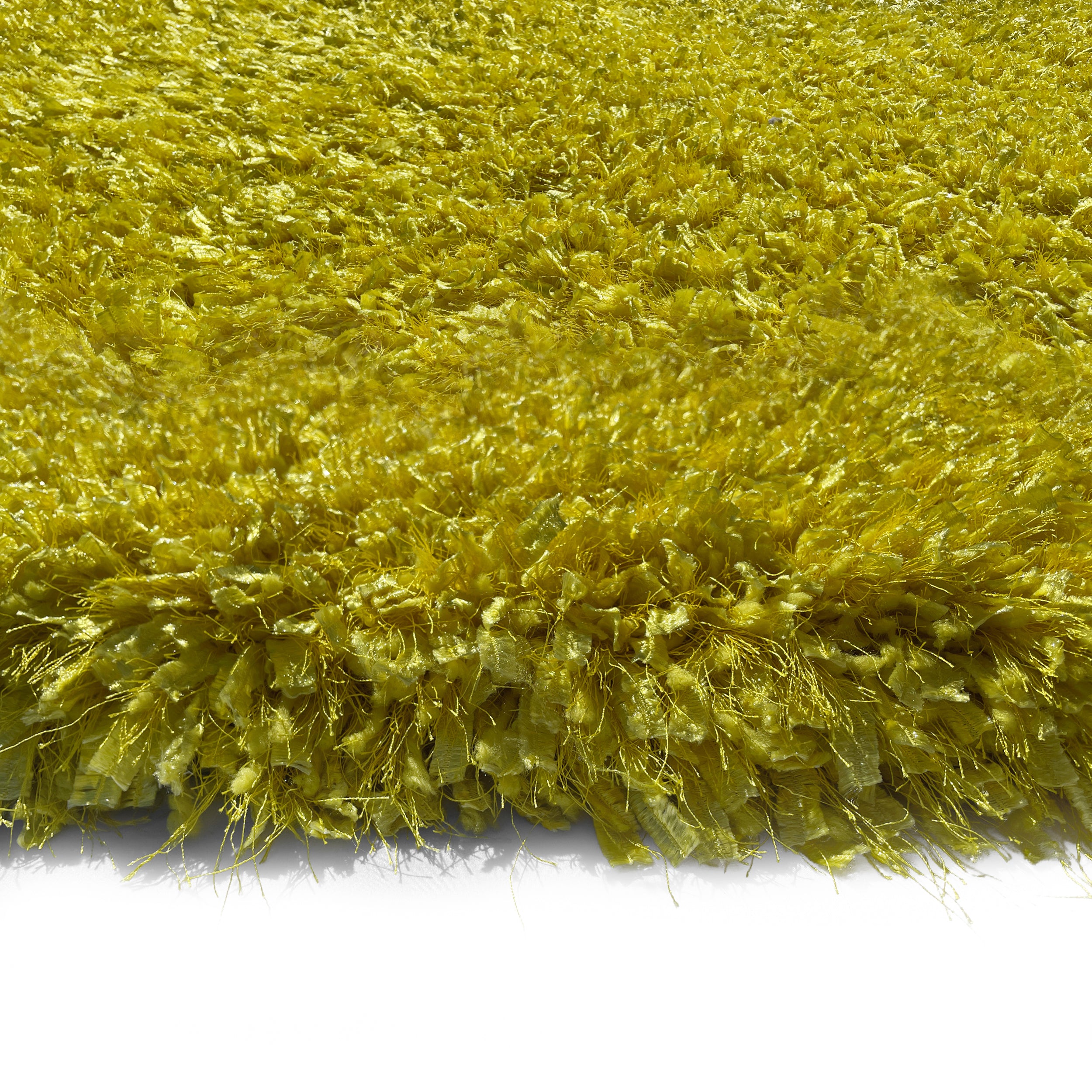 Crystal Yellow Gold Solid Shag Area Rug