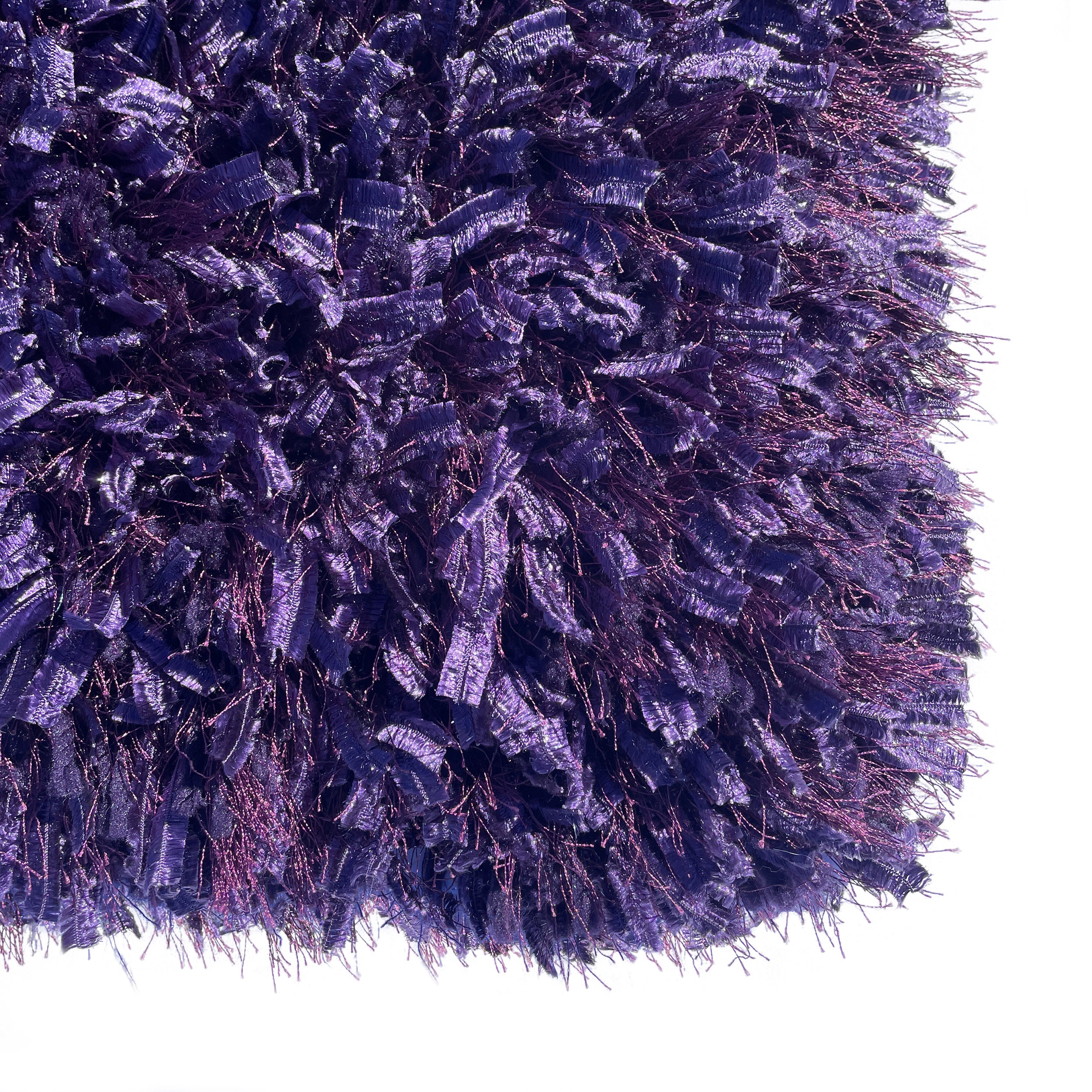 Crystal Purple Solid Shag Area Rug