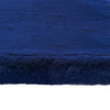 Luxury Chinchilla Navy Blue Faux Fur Plush Area Rug