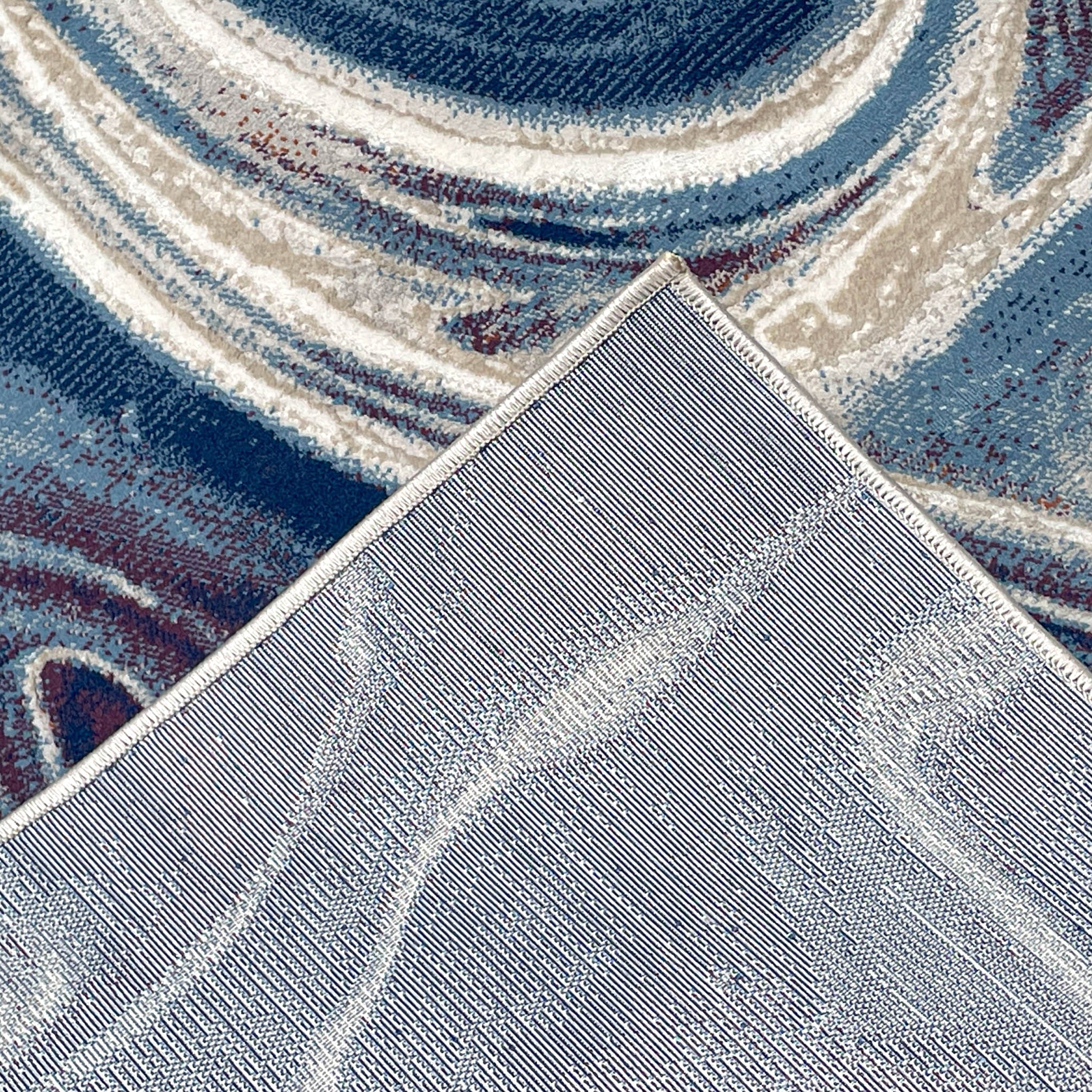 Venus Abstract Area Rug Blue