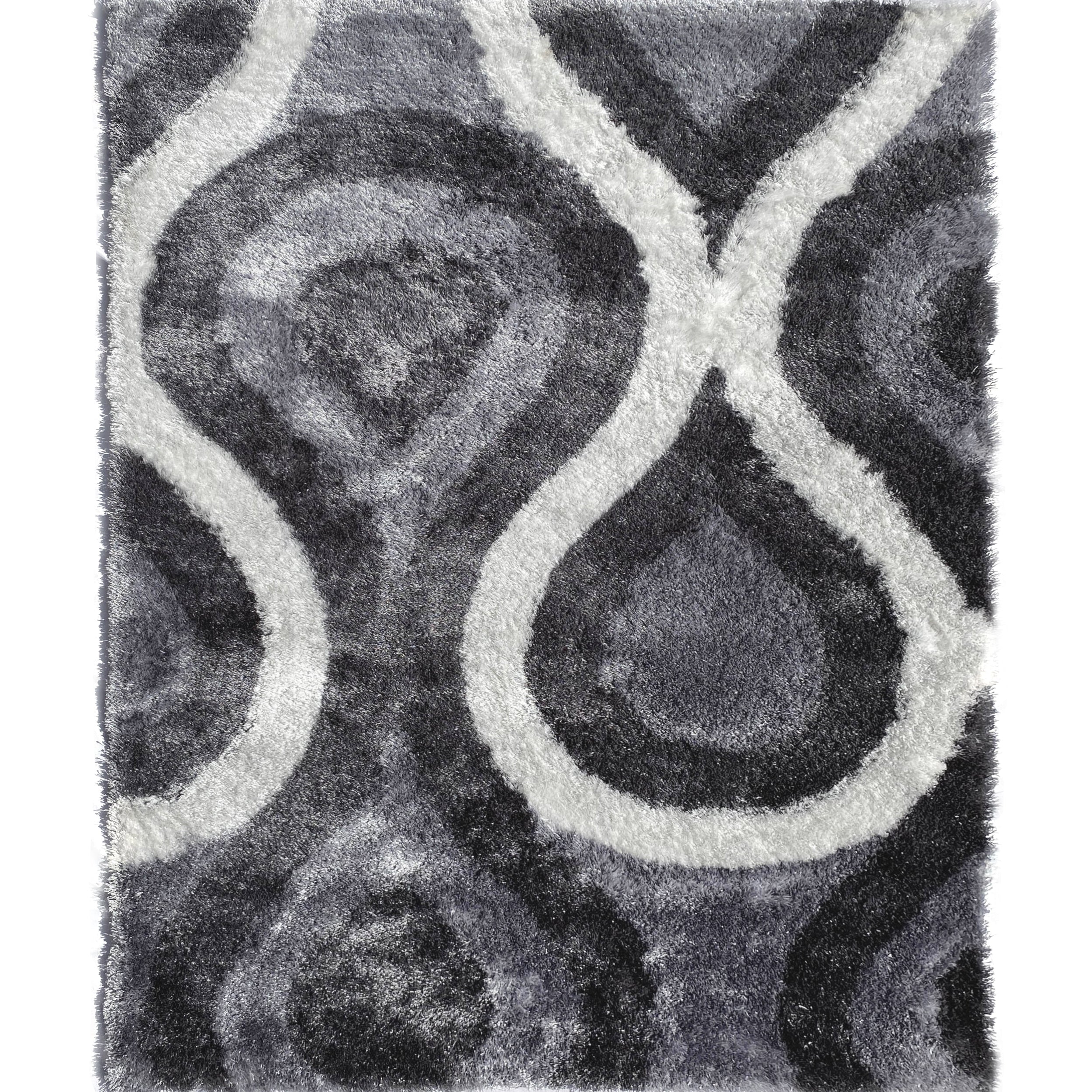 Optima Bel Air Abstract Gray Shag Area Rug