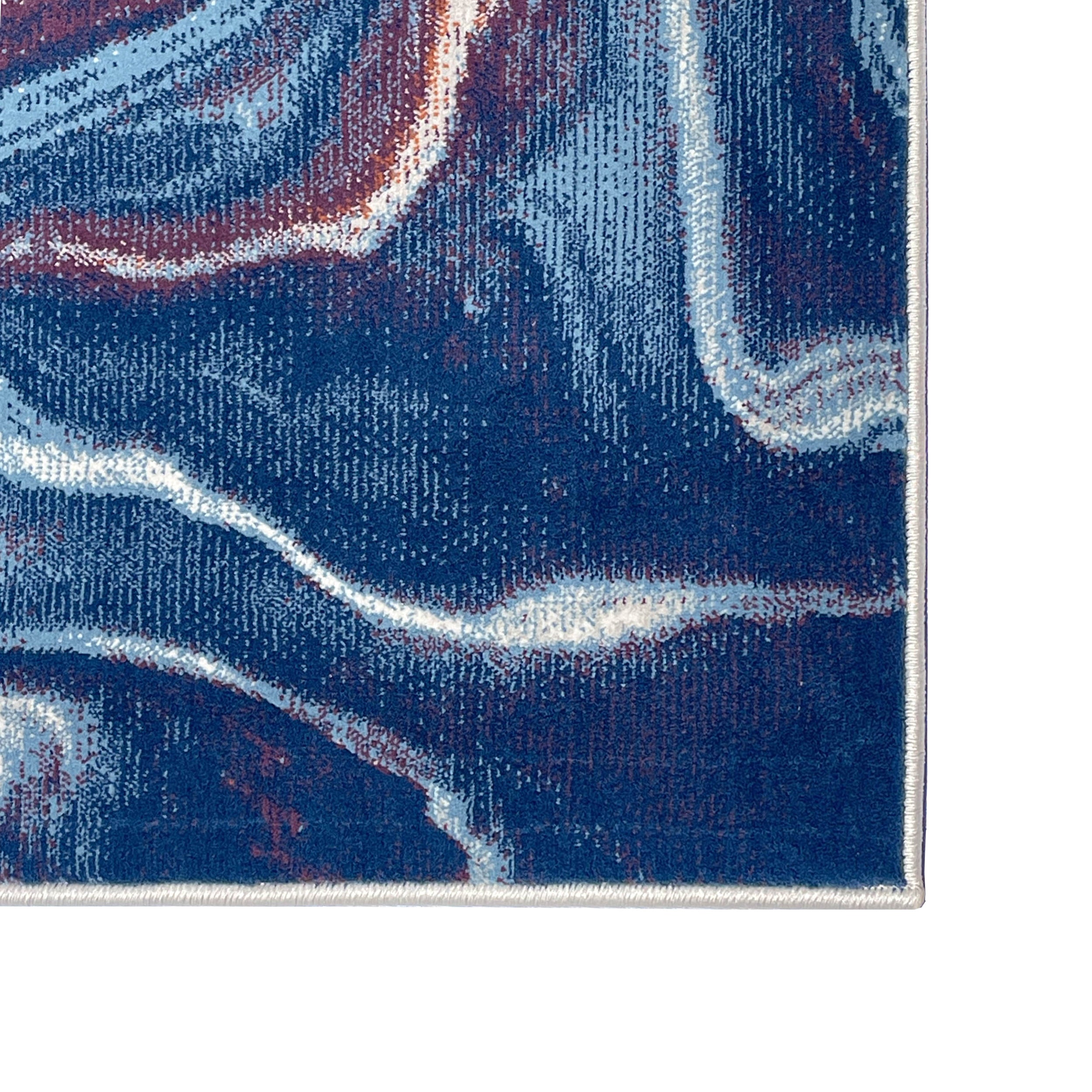 Venus Abstract Area Rug Blue