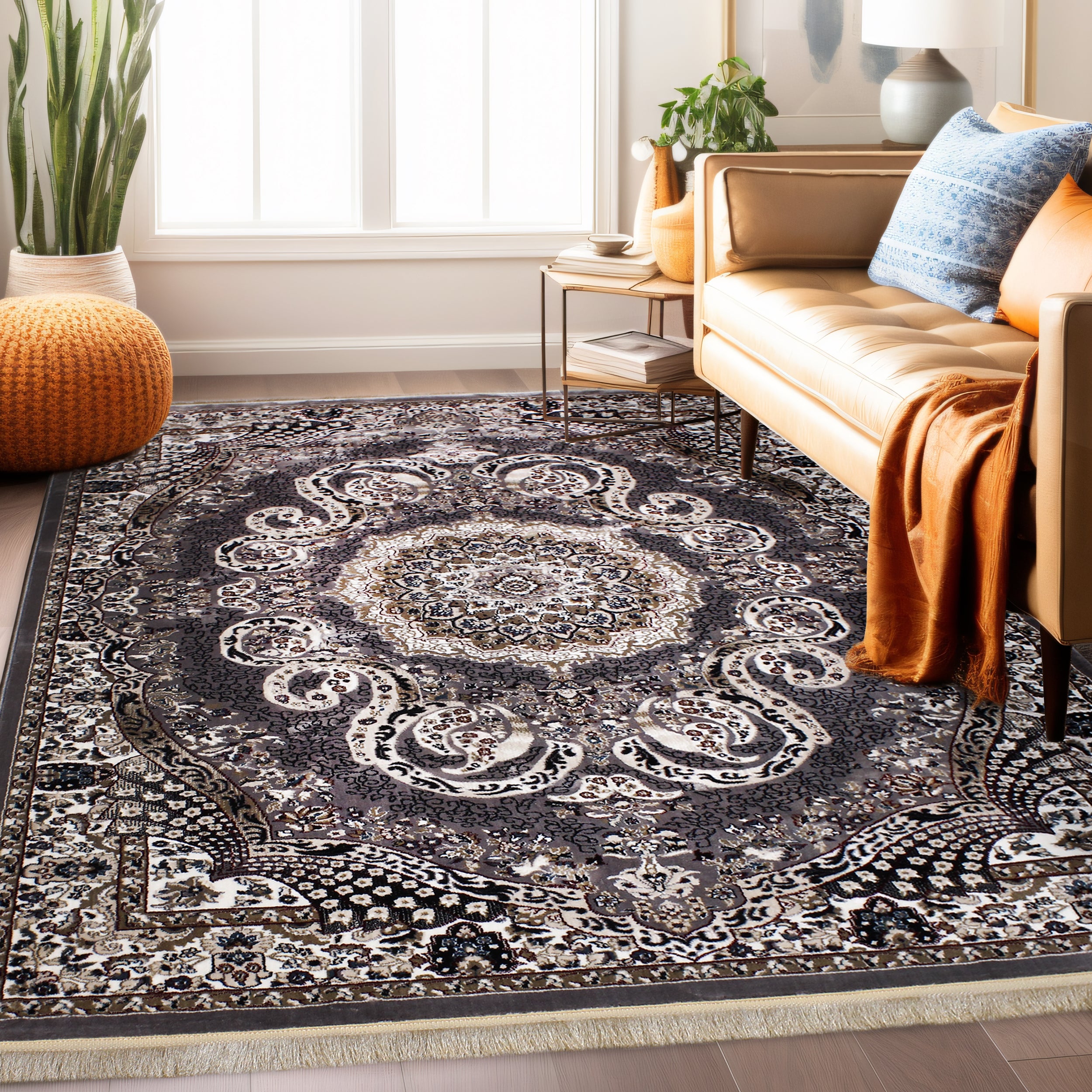 Traditional Gray Vintage Area Rug