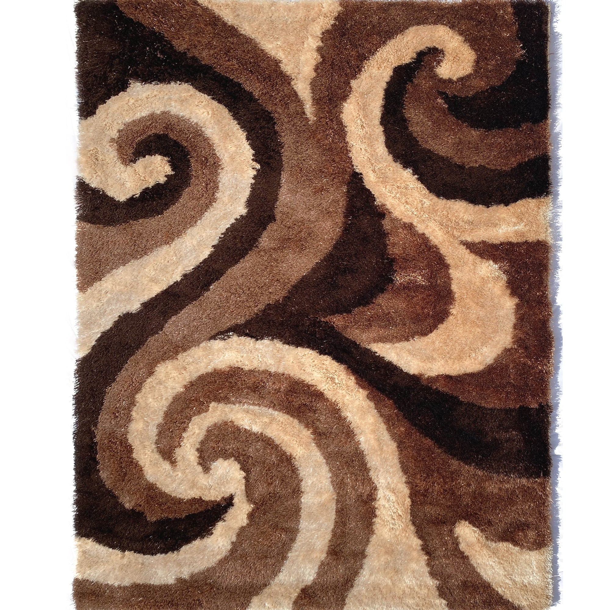 Optima Wild Side Brown And Beige Shag Area Rug