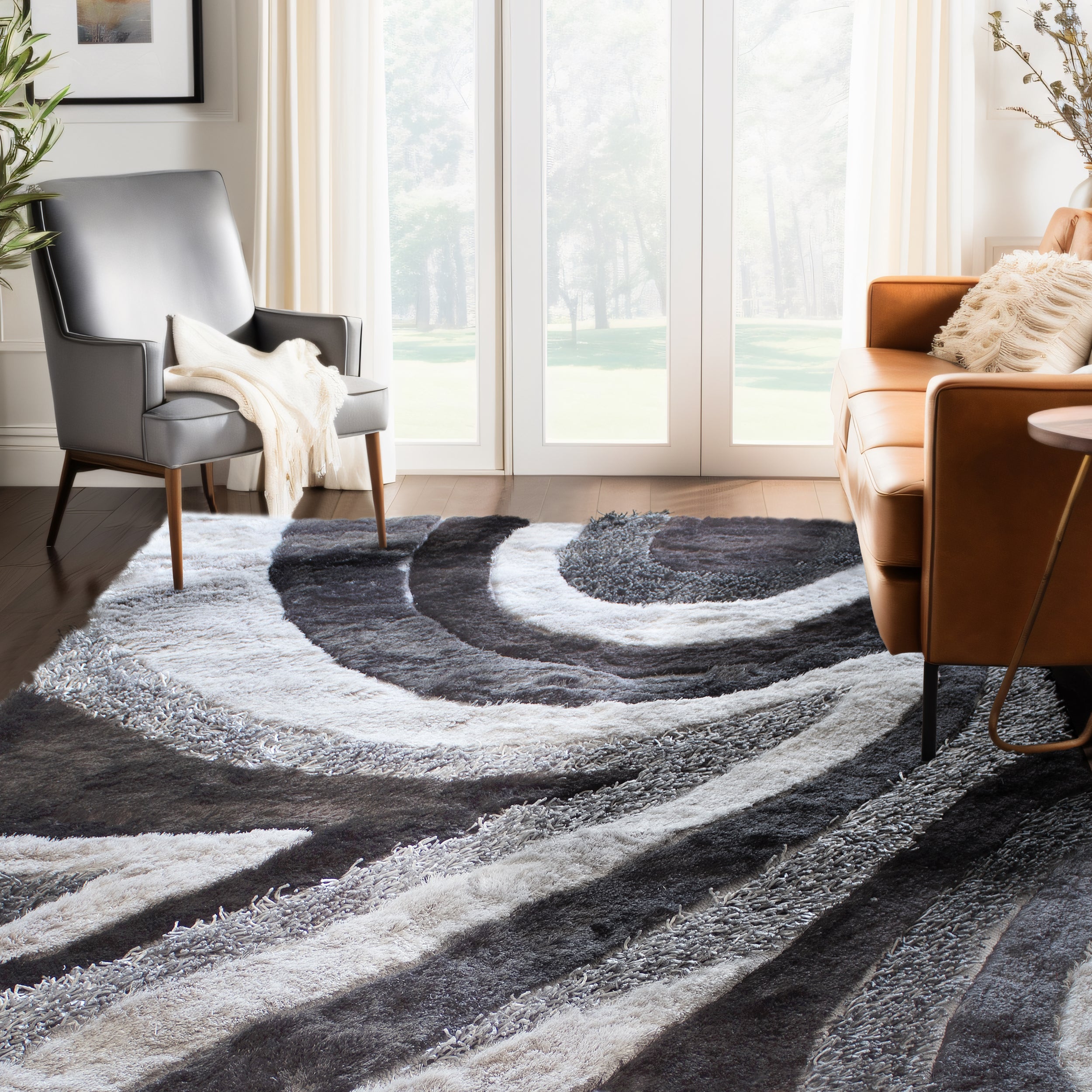 Signature Designers Gray Shag Area Rug