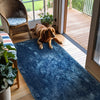 Romance Navy Blue Solid Shag Area Rug