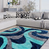 Optima Wild Side Turquoise Blue Shag Area Rug