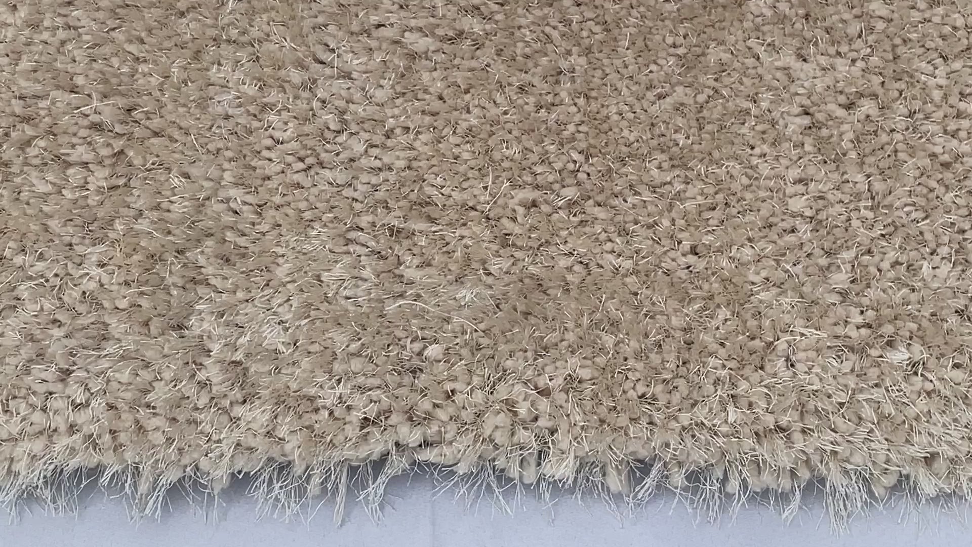 Romance Beige Solid Shag Area Rug