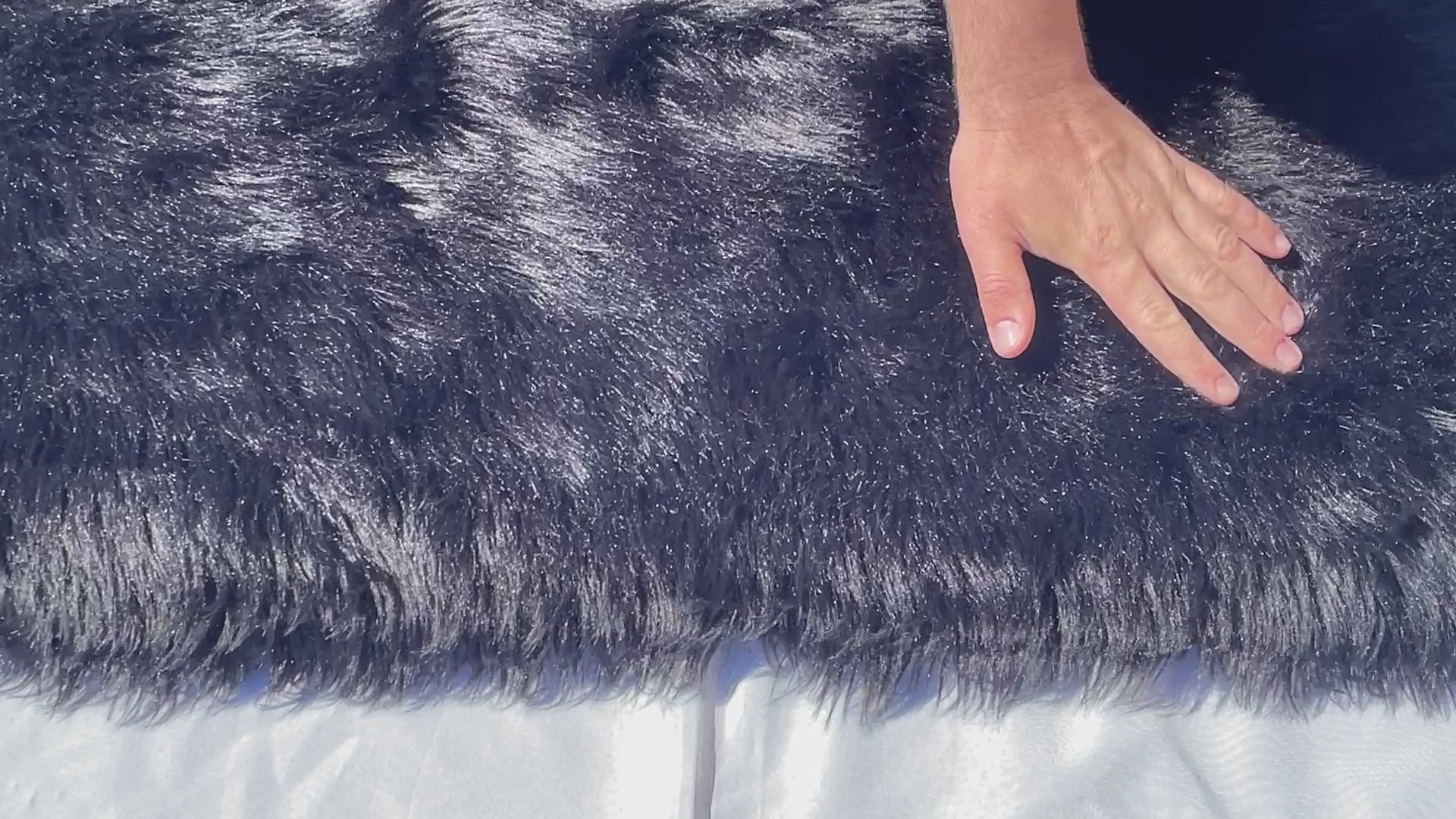 Sheepskin Black Faux Fur Shag Area Rug