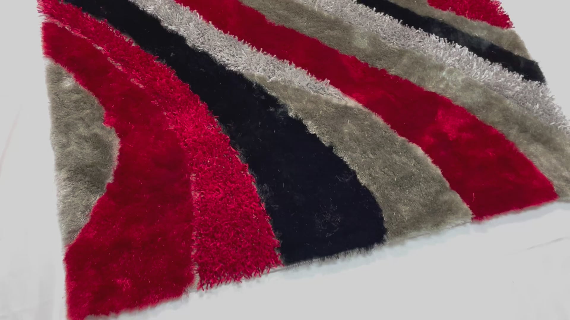 Signature Designers Red And Black Shag Area Rug